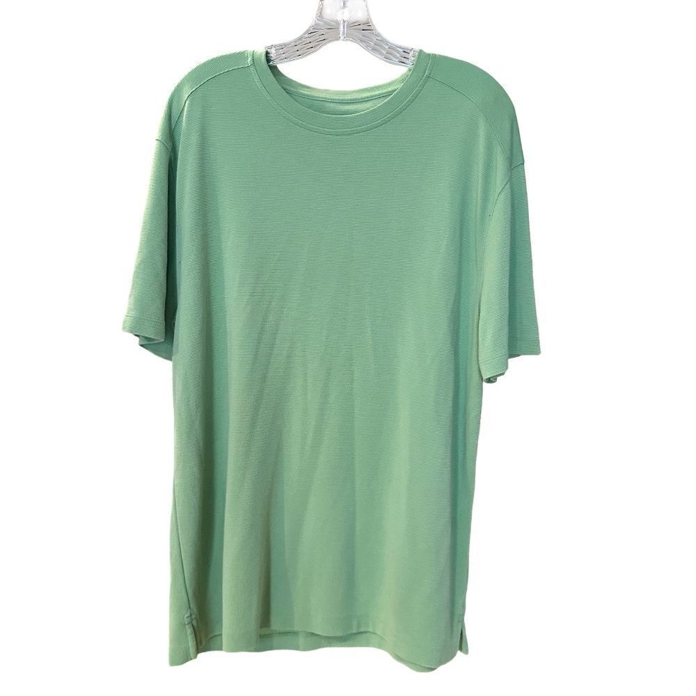 Island Shores Mens Green Short Sleeve Crew Neck Pullover Shirt Size Large